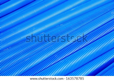 Blue corrugated pipe for electrical high-voltage cables