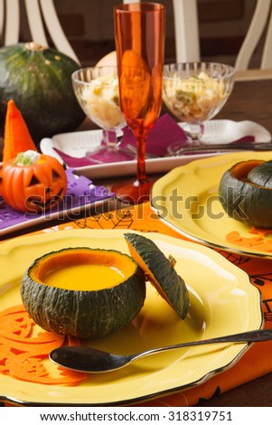 pumpkin soup and pudding