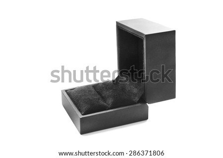Black empty jewel box on white background