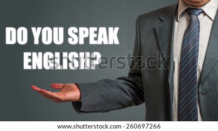 Business man Presenting English Language Question