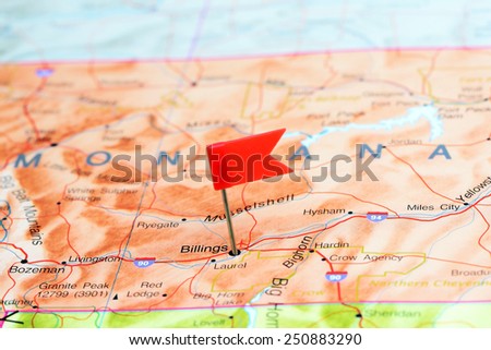 Billings pinned on a map of USA