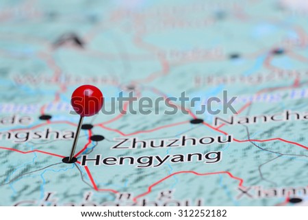 Hengyang pinned on a map of Asia