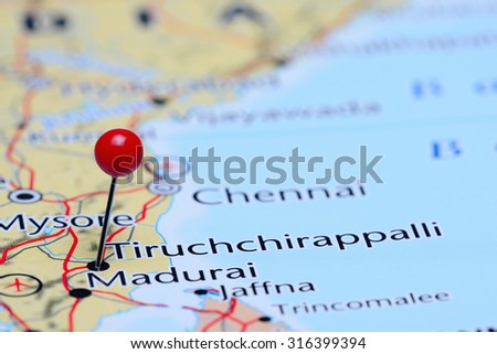 Tiruchchirappalli pinned on a map of Asia