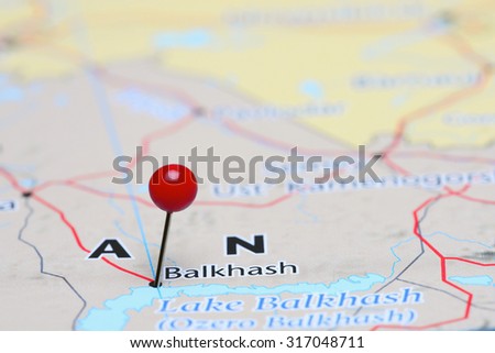 Balkhash pinned on a map of Asia