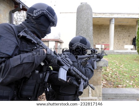 Special force police in action