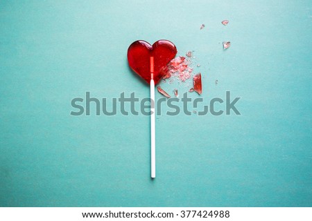 broken heart lollipop Stockfoto © 