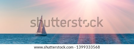 Similar – Image, Stock Photo Sailboats in the sunset at the marina in Dragor/ Denmark