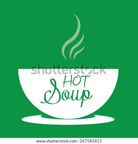 Hot soup in a bowl. Vector Illustration
