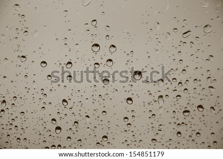Raindrops on window, rainy day