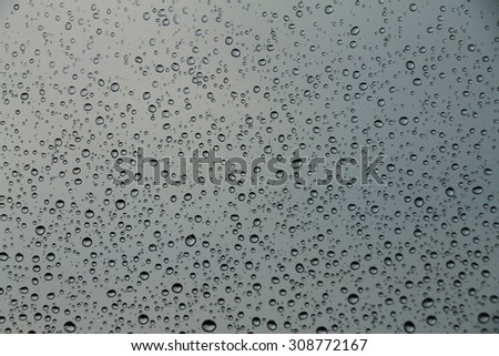 Raindrops on window , rainy day