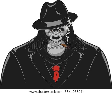 Monkey in a suit gangster