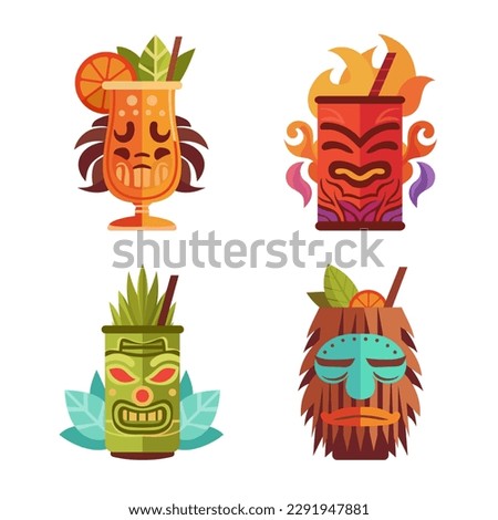 Similar – Image, Stock Photo Tiki glass of tropical cocktail with ice