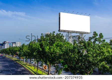 Blank Billboard ready for new Advertisement on Blue Sky.