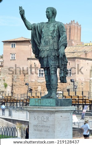 ROME - AUGUST 27, 2014: Statue of Gaius Julius Caesar, Rome, Italy