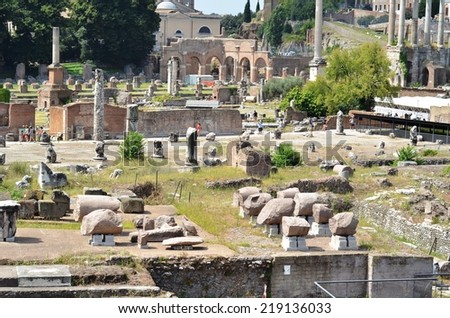 ROME - AUGUST 27, 2014: Ruins of Ancient Rome, Rome, Italy