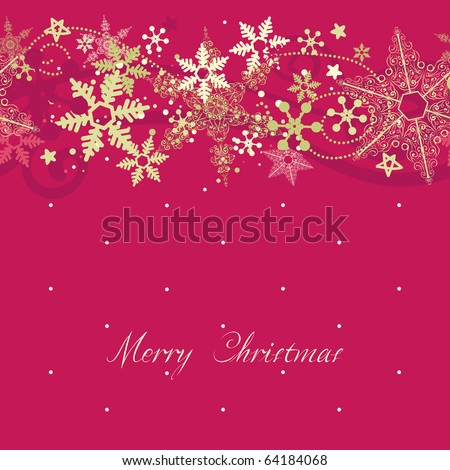 Seamless Snowflake Border Stock Vector Illustration 64184068 : Shutterstock