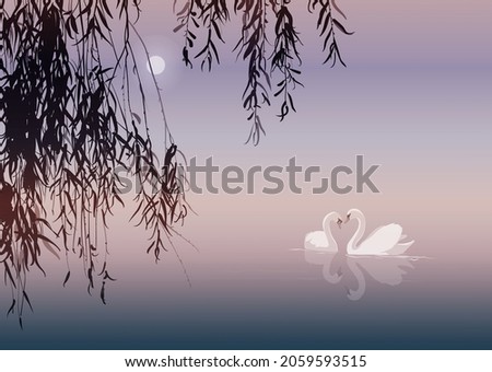 Image, Stock Photo Swan in the lake