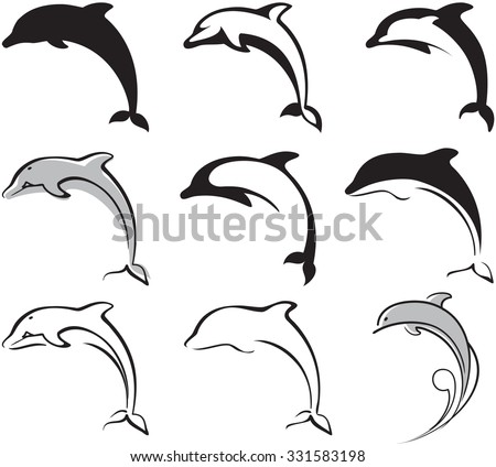 Blue Dolphins Free Vector | 123Freevectors