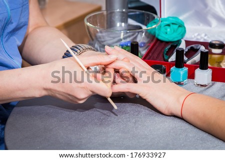 doing spa manicure