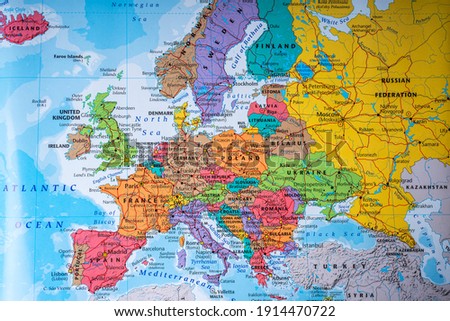 High detailed political map of Europe Stock foto © 