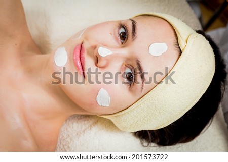 Facial treatment in spa salon