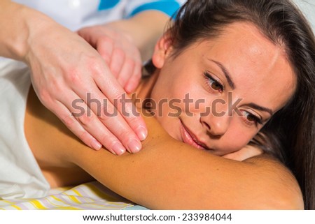 Massaged brunette teen