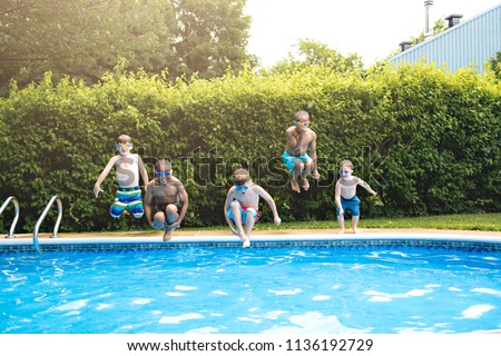 Similar – Image, Stock Photo Black boy swimming in pool