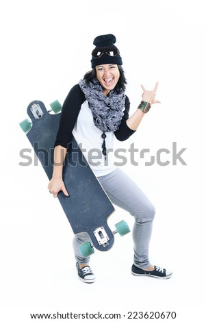 Long board woman style chill