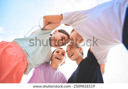 Similar – Image, Stock Photo Child jumping on playground