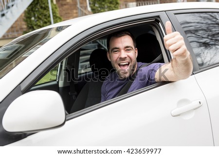 Similar – Image, Stock Photo A proud car owner in 1936 in Gdansk, with his fancy runabout.