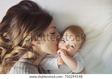 Similar – Image, Stock Photo Tender woman in room with plants