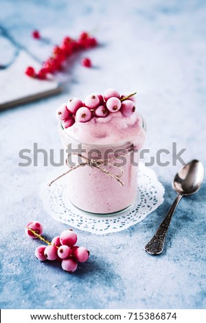 Similar – Foto Bild Himbeer Nicecream im Glas mit Löffel