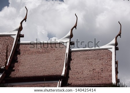 Temple Roof Tile Pattern in Thailand