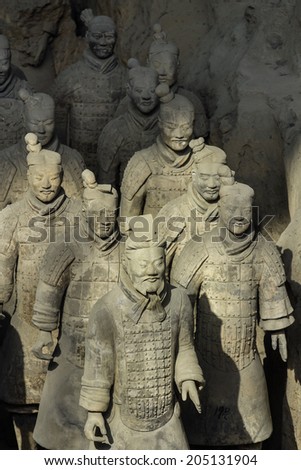 SHAANXI, CHINA Terracotta Army is a collection of terracotta sculptures depicting the armies of Qin Shi Huang, the first Emperor of China. 210-209 BC Taken 24 Mar 2014