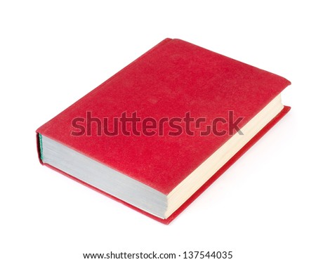 The red book isolated on white on white background