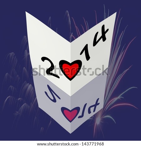 Table Card Fireworks 2014 Forms Heart