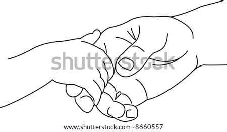 An Image Of A Child Holding His Father'S Hand Stock Vector 8660557 ...