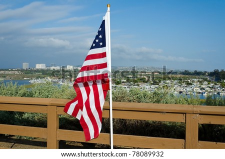 NEWPORT BEACH, CA - MAY 22: 1776 United States flags were flown in honor of all military, law enforcement, fire and first responders at Castaways Park on May 22, 2011 in Newport Beach, California.
