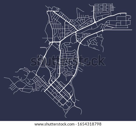 Map of streets of Darwin, Northern Territory, Australia in vector