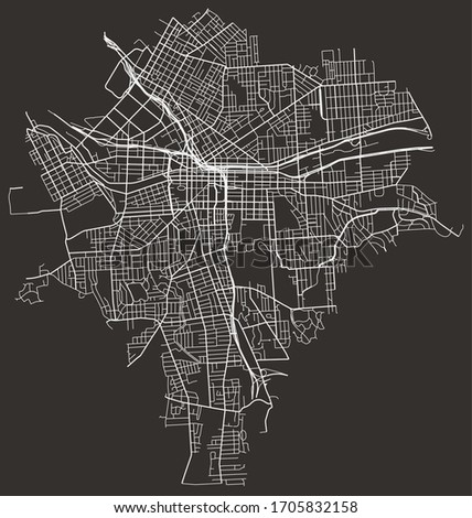 Vector urban street map of roads in Syracuse, New York, USA