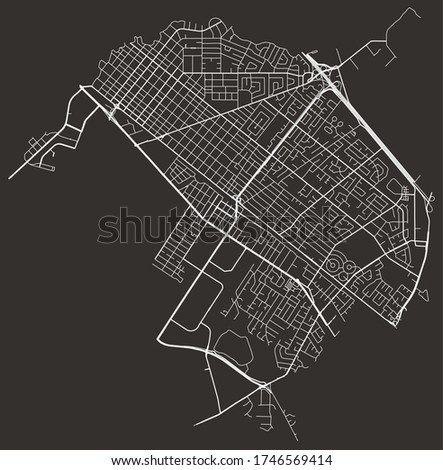 Palo Alto, California, United States urban city map with roads and lanes, town center and periphery, downtown and suburbs, minimalist wall poster, road network, city footprint plan