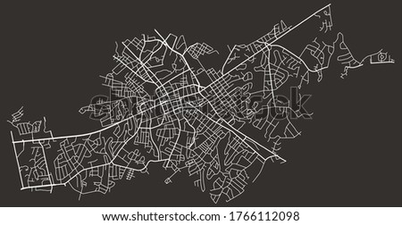 Spartanburg, South Carolina, USA – urban city vector map, roads transport network, downtown and suburbs, highways, town center aerial view, city footprint/blueprint