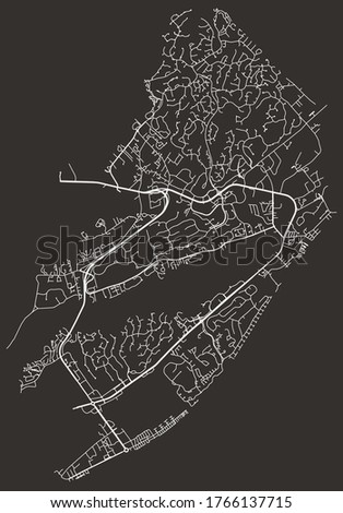 Hilton Head Island, South Carolina, USA – urban city vector map, roads and highways, transportation network, downtown city center with suburbs