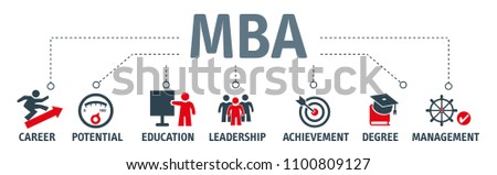 MBA - Master of Business Administration vector illustration concept with icons
