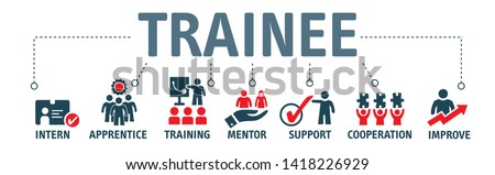 Trainee program and apprenticeship On the Job Training Learning Vector Illustration Concept