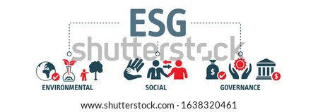 ESG concept of environmental, social and governance vector illustration with icons. Sustainable and ethical business
