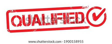 Qualified Rubber Stamp. Red Qualified Rubber Stamp - Seal Vector Illustration