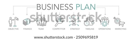 How To Write A Business Plan - vector illustration thin line icon concept
