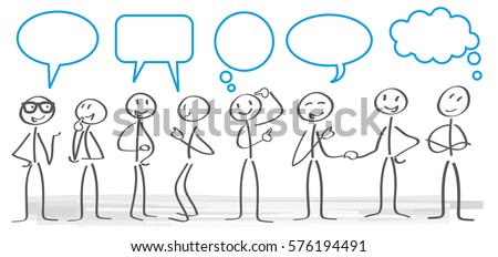 stick figures with dialog speech bubbles ストックフォト © 