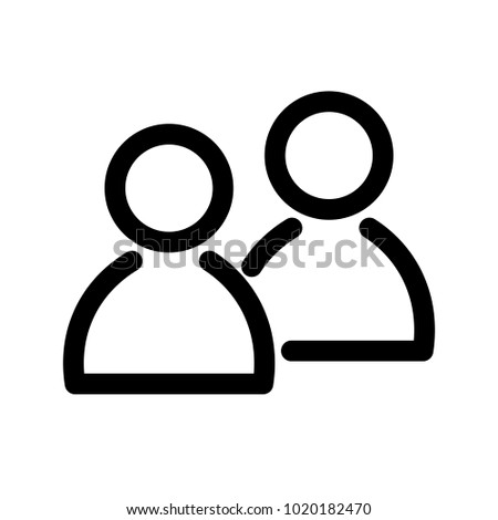 Two people icon. Symbol of group or pair of persons, friends, contacts, users. Outline modern design element. Simple black flat vector sign with rounded corners.